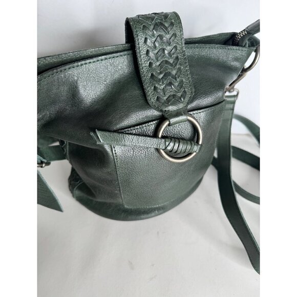 Anthropologie Latigo Leathers Green Nel Crossbody Bag NEW - Picture 2 of 8